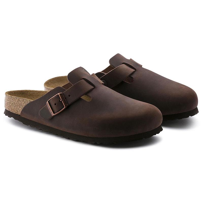 Birkenstock Soft Footbed Oiled Læder Boston Herre Kaffe | DK 200XYU